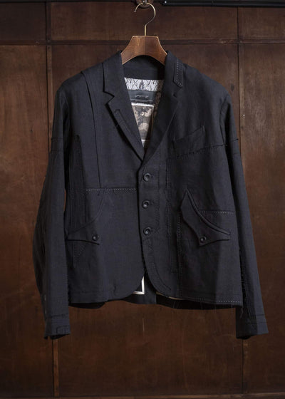 Professor.E PATCHWORK BLAZER BLACK 26SS-PE-JKT-02