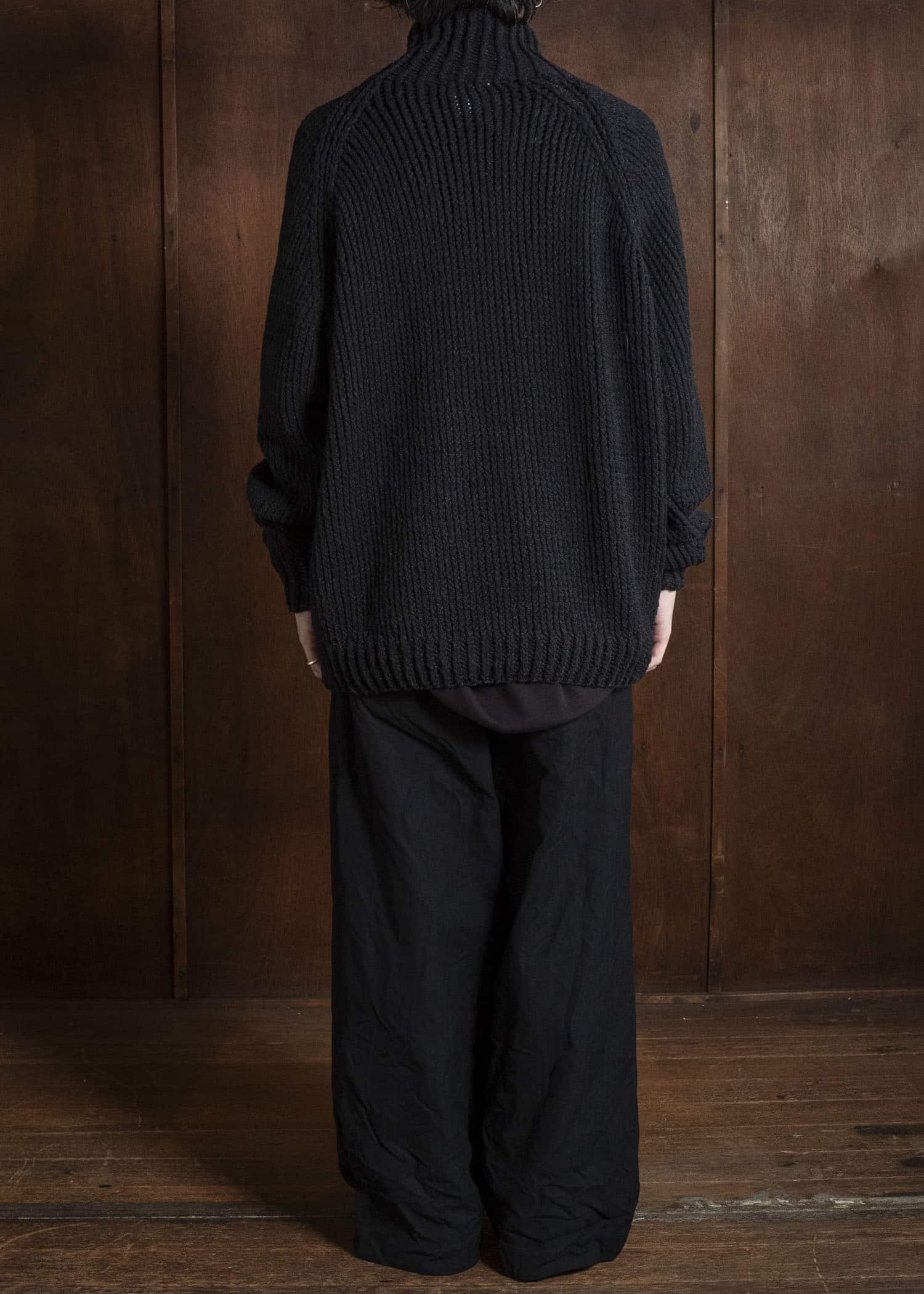 JAN-JAN VAN ESSCHE KNIT#68 HAND KNITTED TURTLE NECK SWEATER Lalin | Black