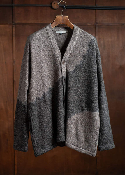 SUZUSAN Wool Cotton Jersey Front Button Cardigan 2064WC-306 Boushi Shibori ""Dot""