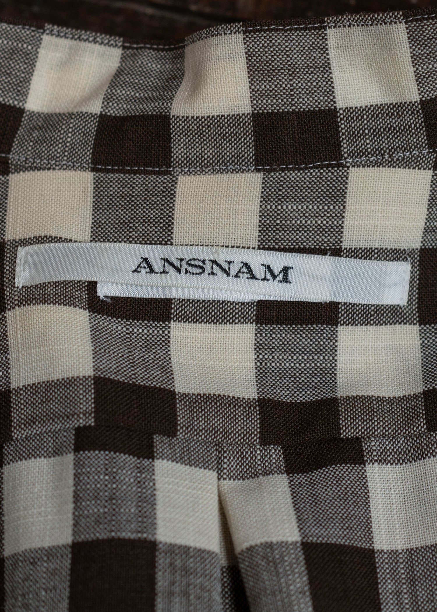 ANSNAM I am dork Cotton Check Summer Shirt