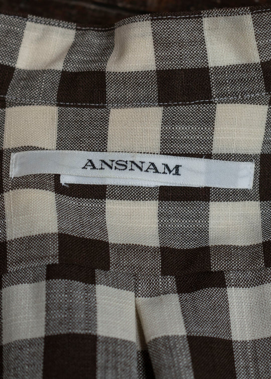 ANSNAM I am dork Cotton Check Summer Shirt