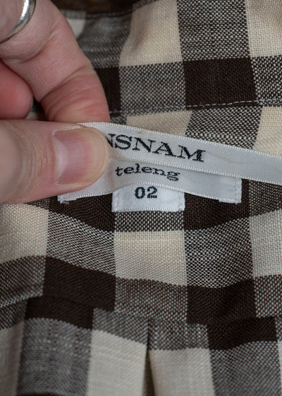 ANSNAM I am dork Cotton Check Summer Shirt