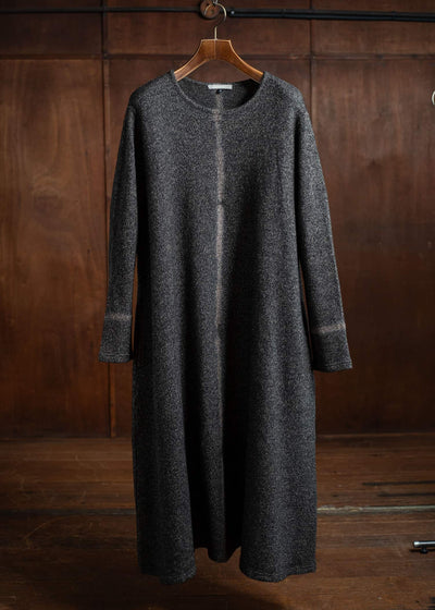 SUZUSAN Wool Cotton Jersey Crew Neck Dress 7034WC-551 Boujime Shibori ""Line""