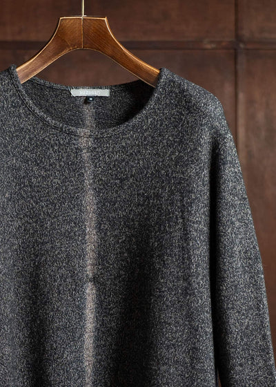 SUZUSAN Wool Cotton Jersey Crew Neck Dress 7034WC-551 Boujime Shibori ""Line""