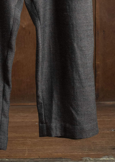 Gathering Textiles Farmer Pants Handwoven Wool , Himalayan Hoothills , Black And Grey Yarn FAP01-HW-BK