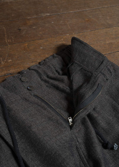 Gathering Textiles Farmer Pants Handwoven Wool , Himalayan Hoothills , Black And Grey Yarn FAP01-HW-BK