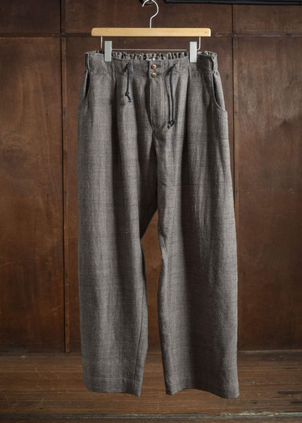 Gathering Textiles Farmer Pants Handwoven Wool , Himalayan Hoothills , Black And Brown Yarn FAP01-HW-BR