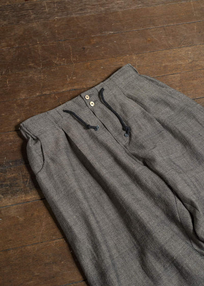 Gathering Textiles Farmer Pants Handwoven Wool, Himalayan Hoothills, Black And Brown Yarn FAP01-HW-BR