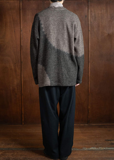 SUZUSAN Wool Cotton Jersey Front Button Cardigan 2064WC-306 Boushi Shibori ""Dot""