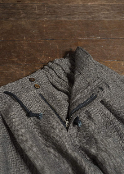 Gathering Textiles Farmer Pants Handwoven Wool, Himalayan Hoothills, Black And Brown Yarn FAP01-HW-BR