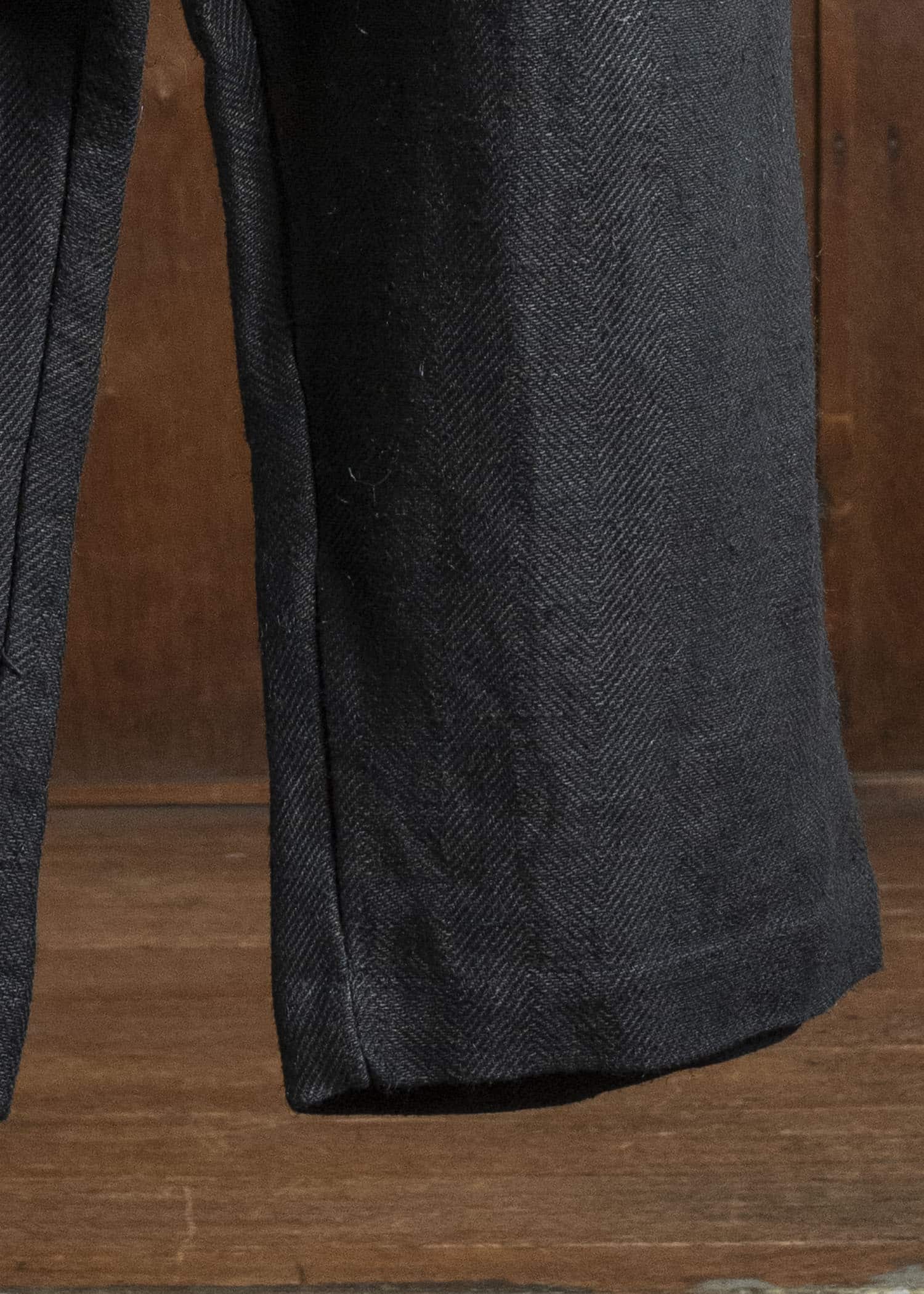 Gathering Textiles Farmer Pants Handwoven Organic Cotton , Naturally Dyed Black FAP02-HC-HK