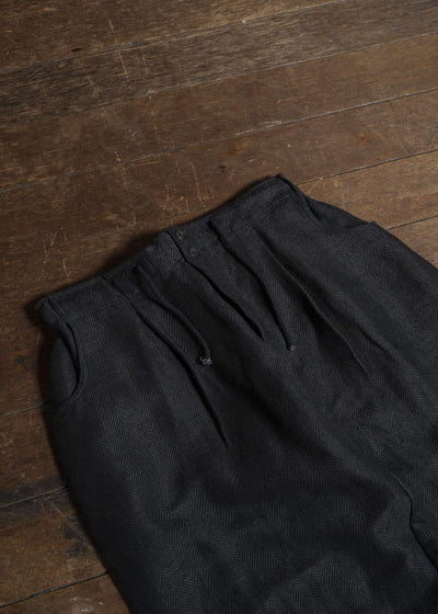 Gathering Textiles Farmer Pants Handwoven Organic Cotton , Naturally Dyed Black FAP02-HC-HK