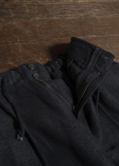 Gathering Textiles Farmer Pants Handwoven Organic Cotton , Naturally Dyed Black FAP02-HC-HK