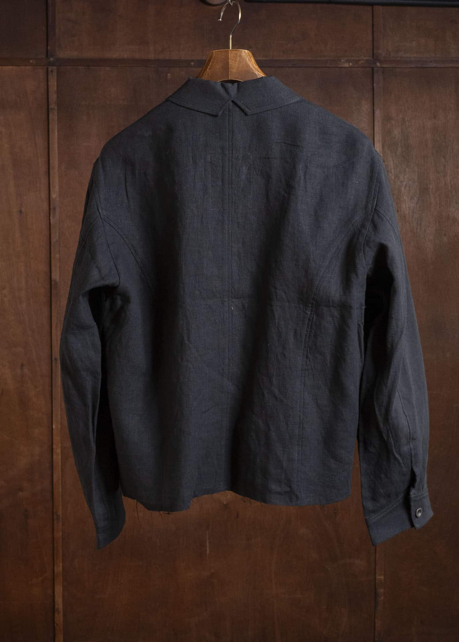 Professor.E LINEN DB JKT BLACK 26SS-FM-JKT-03