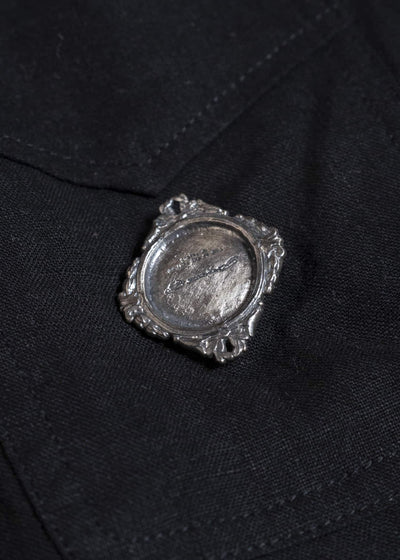 Professor.E LINEN DB JKT BLACK 26SS-FM-JKT-03