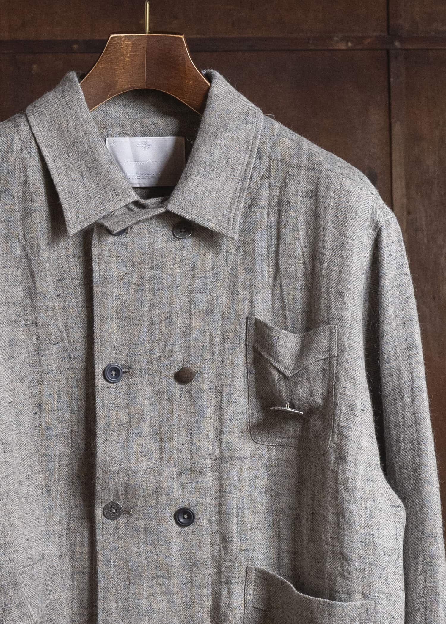 Professor.E LINEN DB JKT GREY 26SS-FM-JKT-03