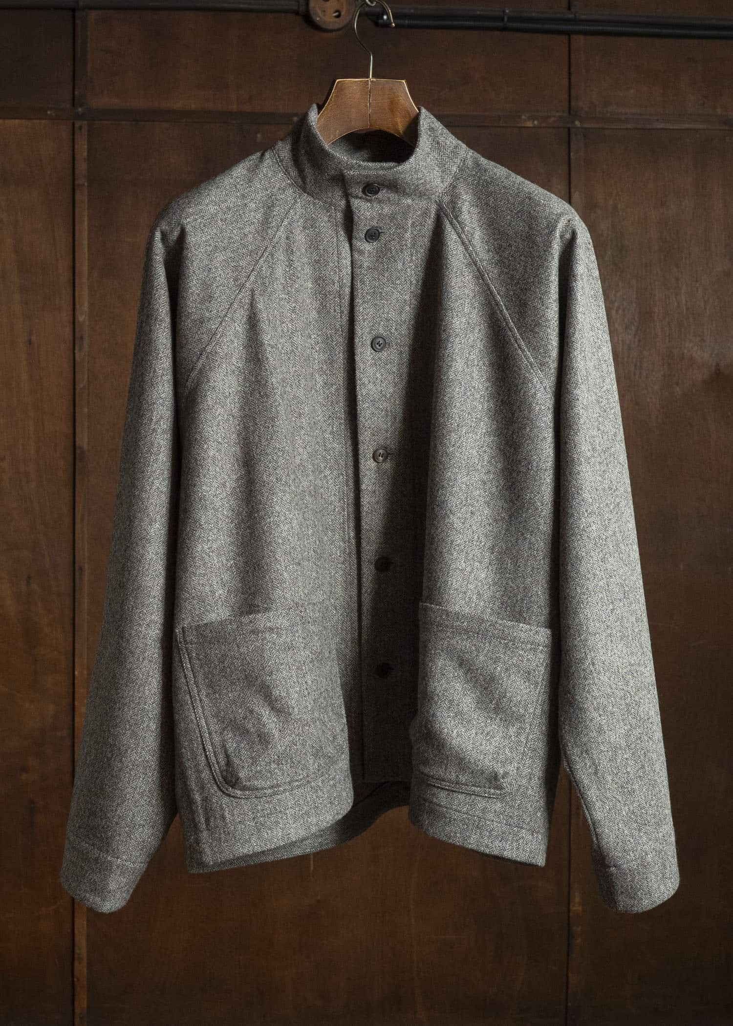 unkruid pickers shirt grey herringbone fine loden