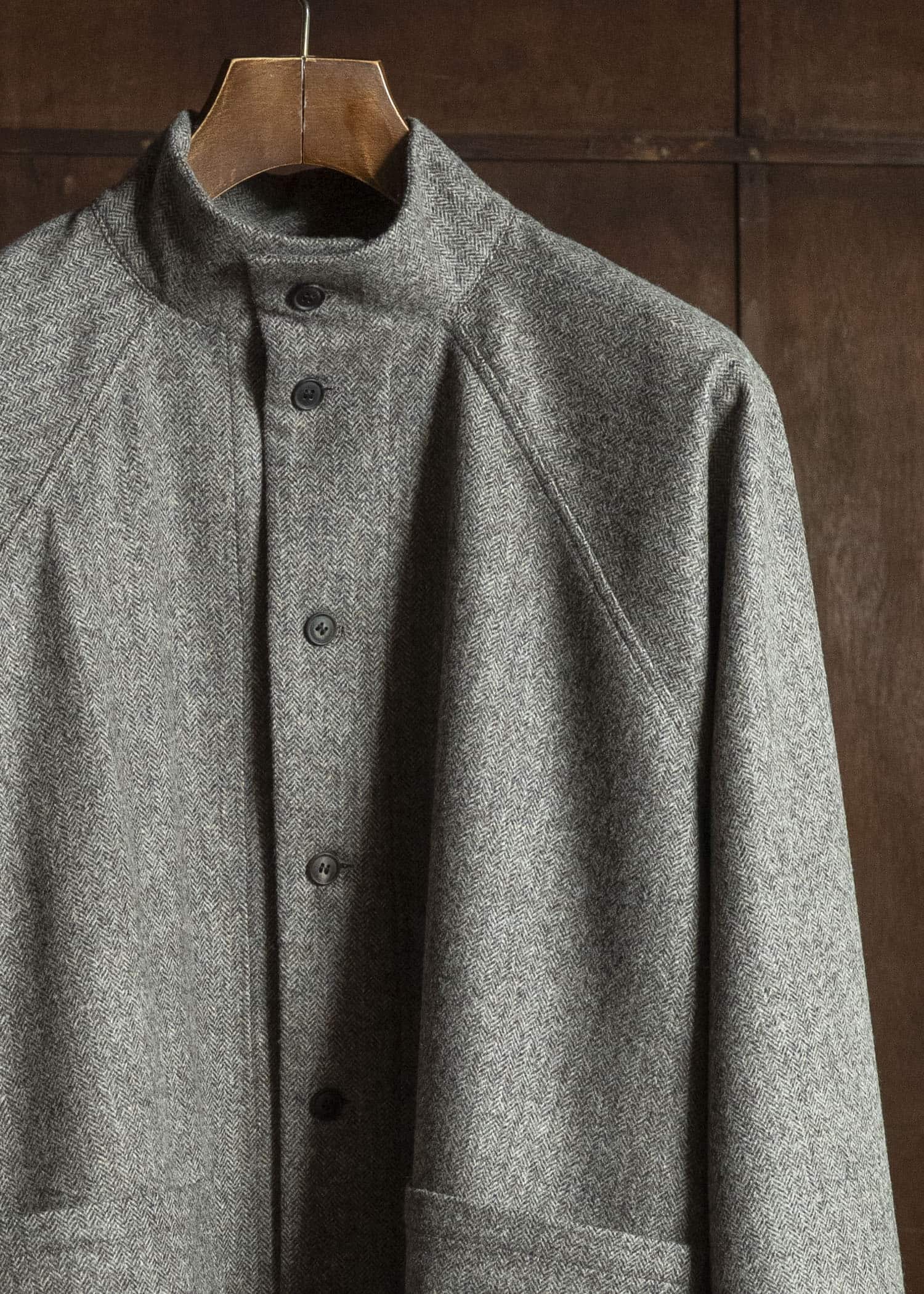 unkruid pickers shirt grey herringbone fine loden