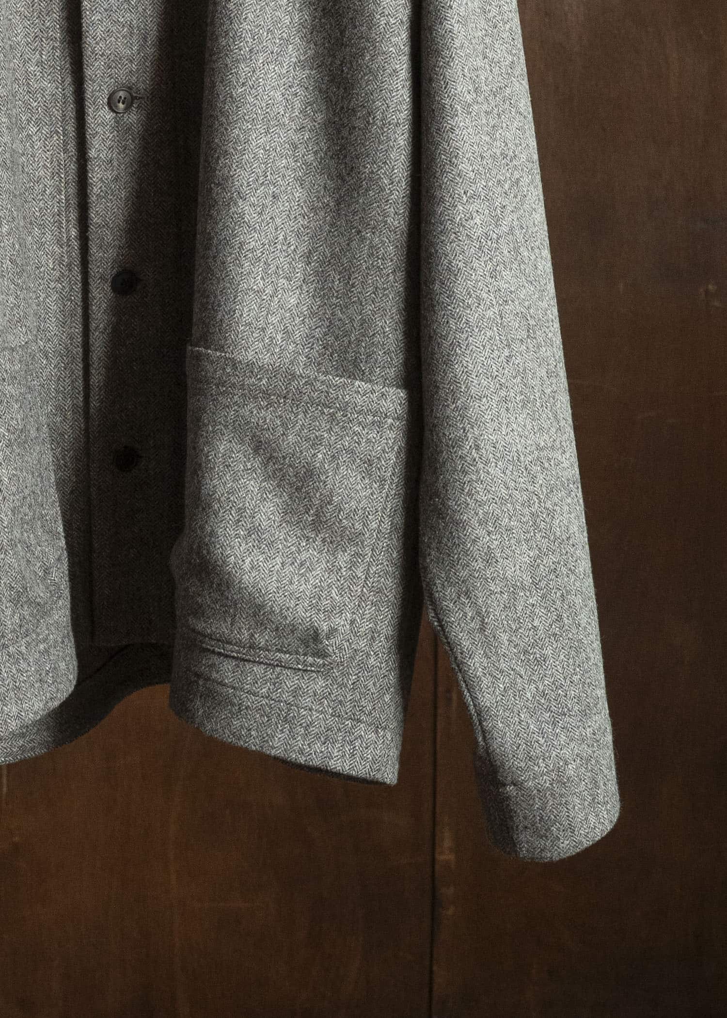 unkruid pickers shirt grey herringbone fine loden
