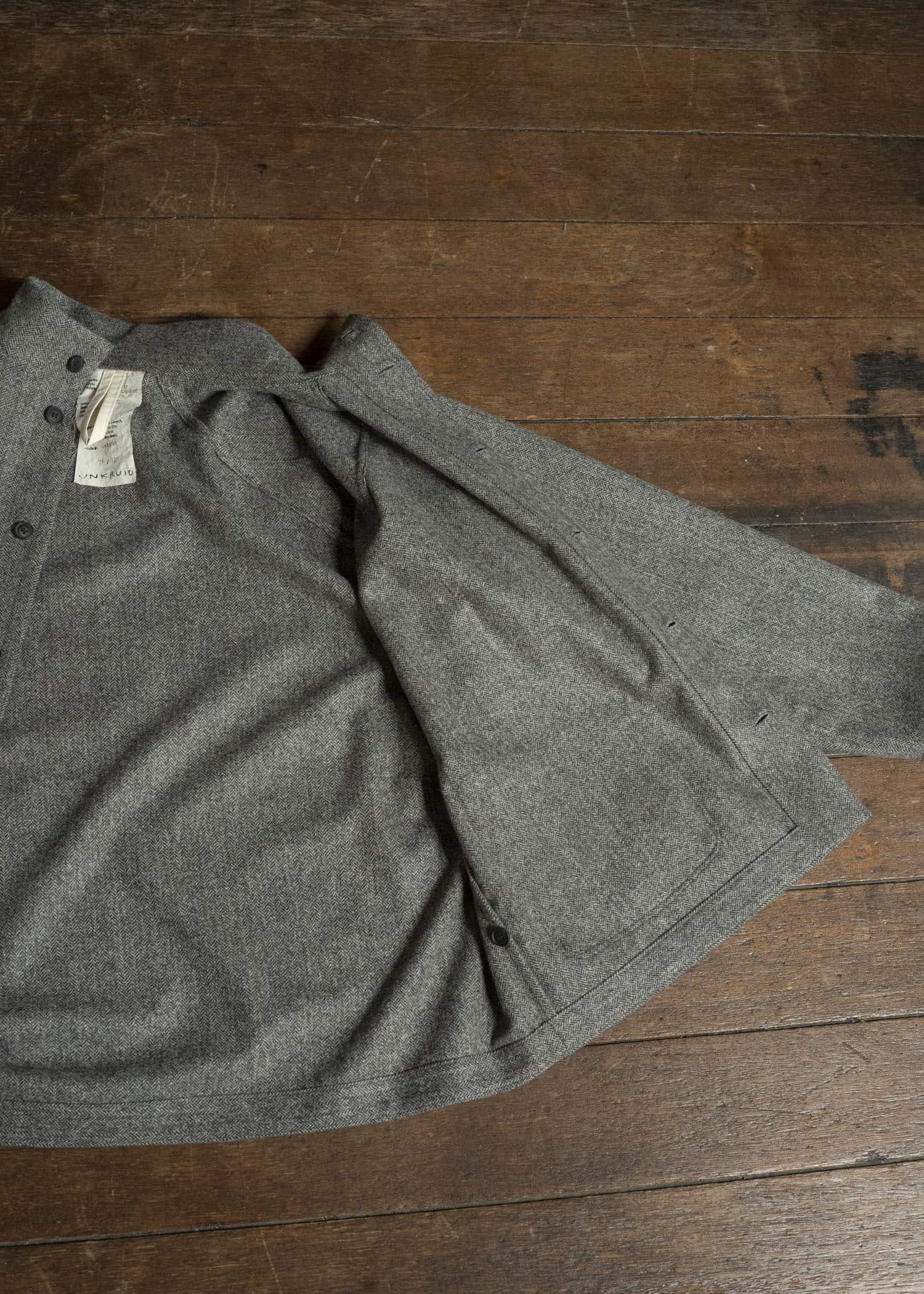 unkruid pickers shirt grey herringbone fine loden