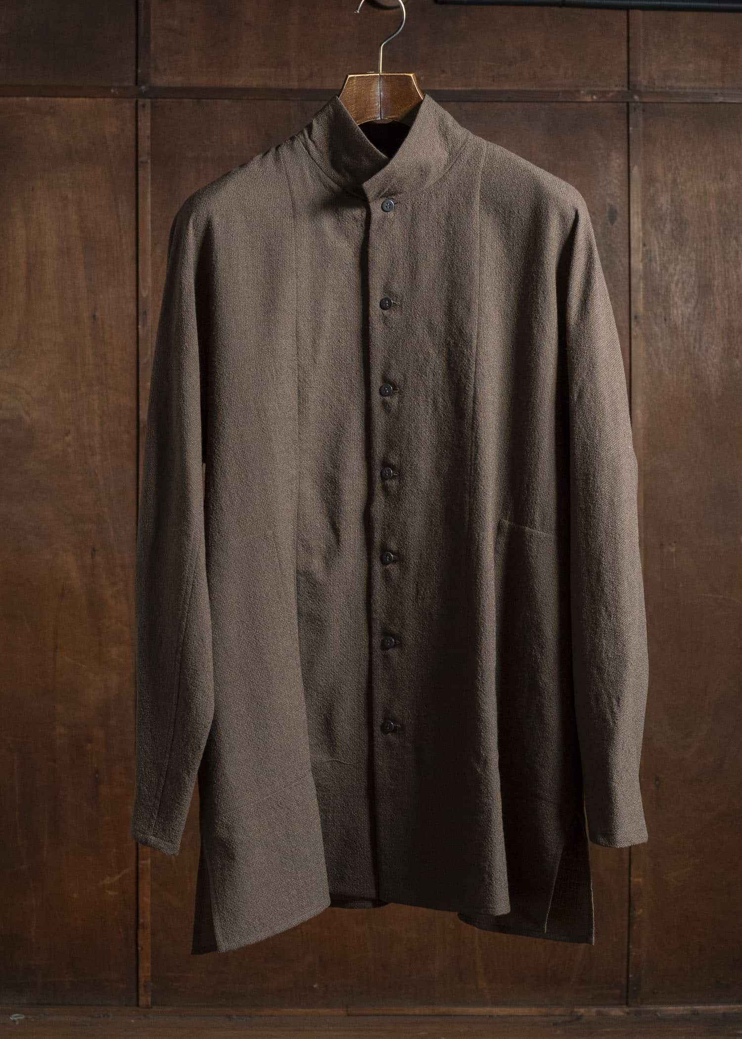 Jurgen Lehl ウール平薄手布帛シャツ JO554FBM653 #95:焦茶
