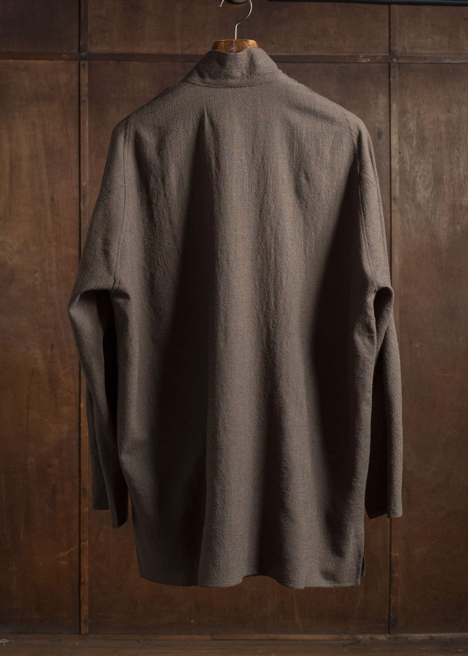 Jurgen Lehl ウール平薄手布帛シャツ JO554FBM653 #95:焦茶