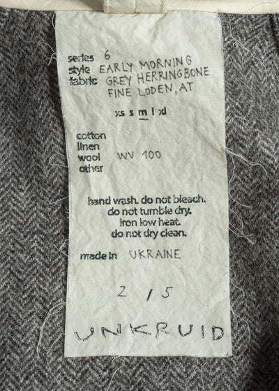 unkruid early mornig grey herringbone fine loden