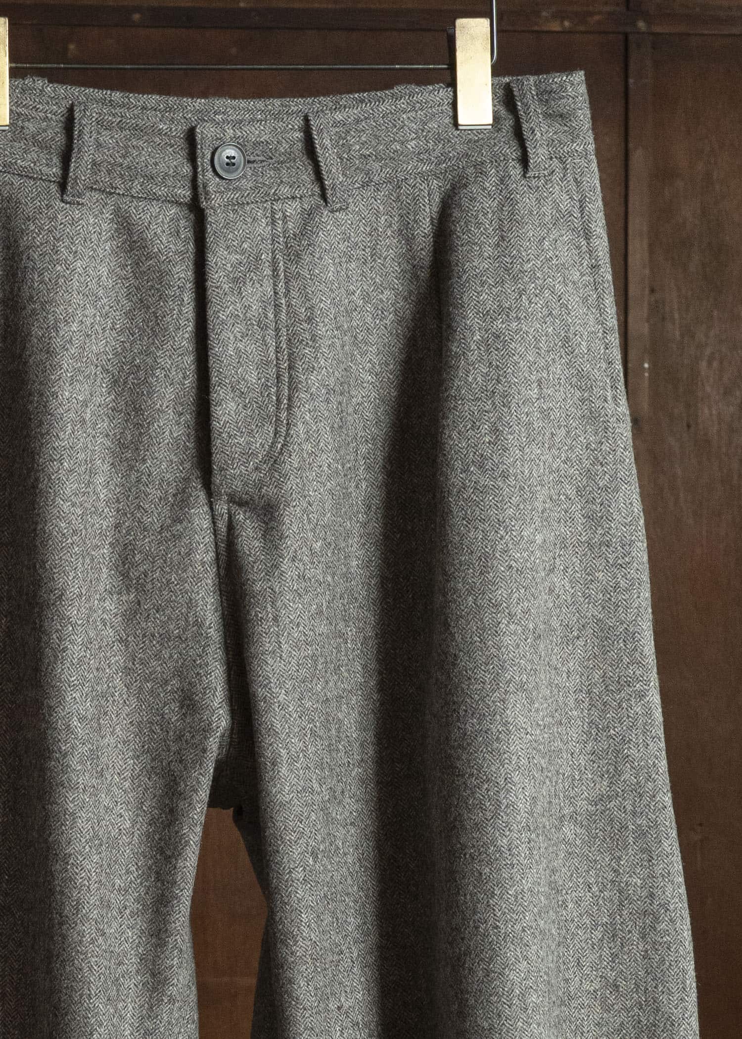 unkruid new baggy grey herringbone fine loden