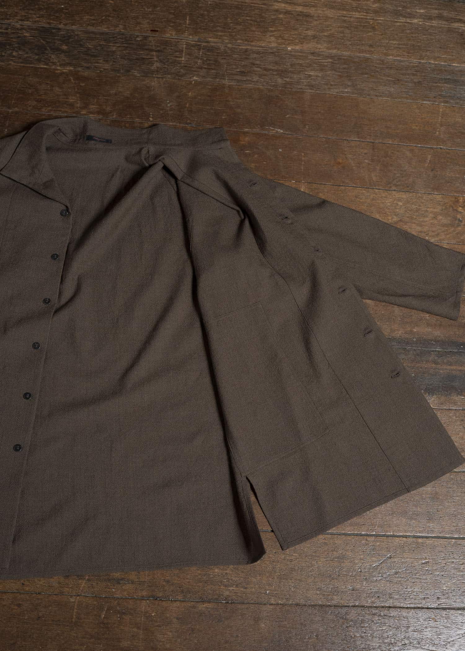 Jurgen Lehl ウール平薄手布帛シャツ JO554FBM653 #95:焦茶