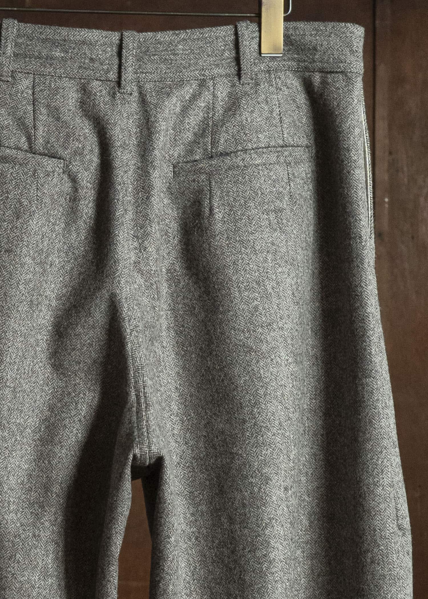 unkruid new baggy grey herringbone fine loden