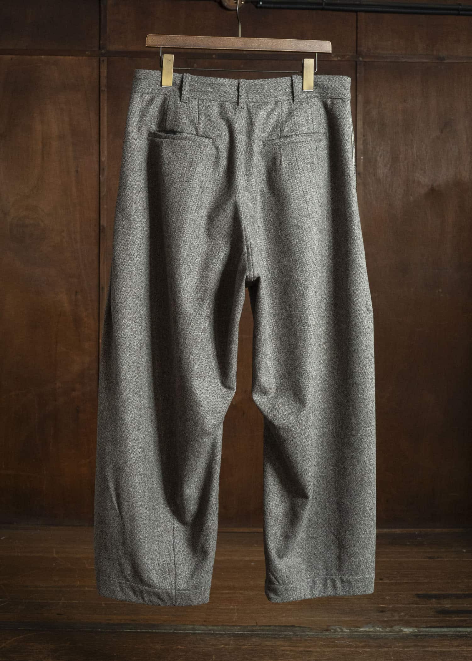 unkruid new baggy grey herringbone fine loden
