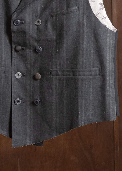 Professor.E DOUBLE BREASTED WAISTCOAT BLACK 26SS-FM-VST-01