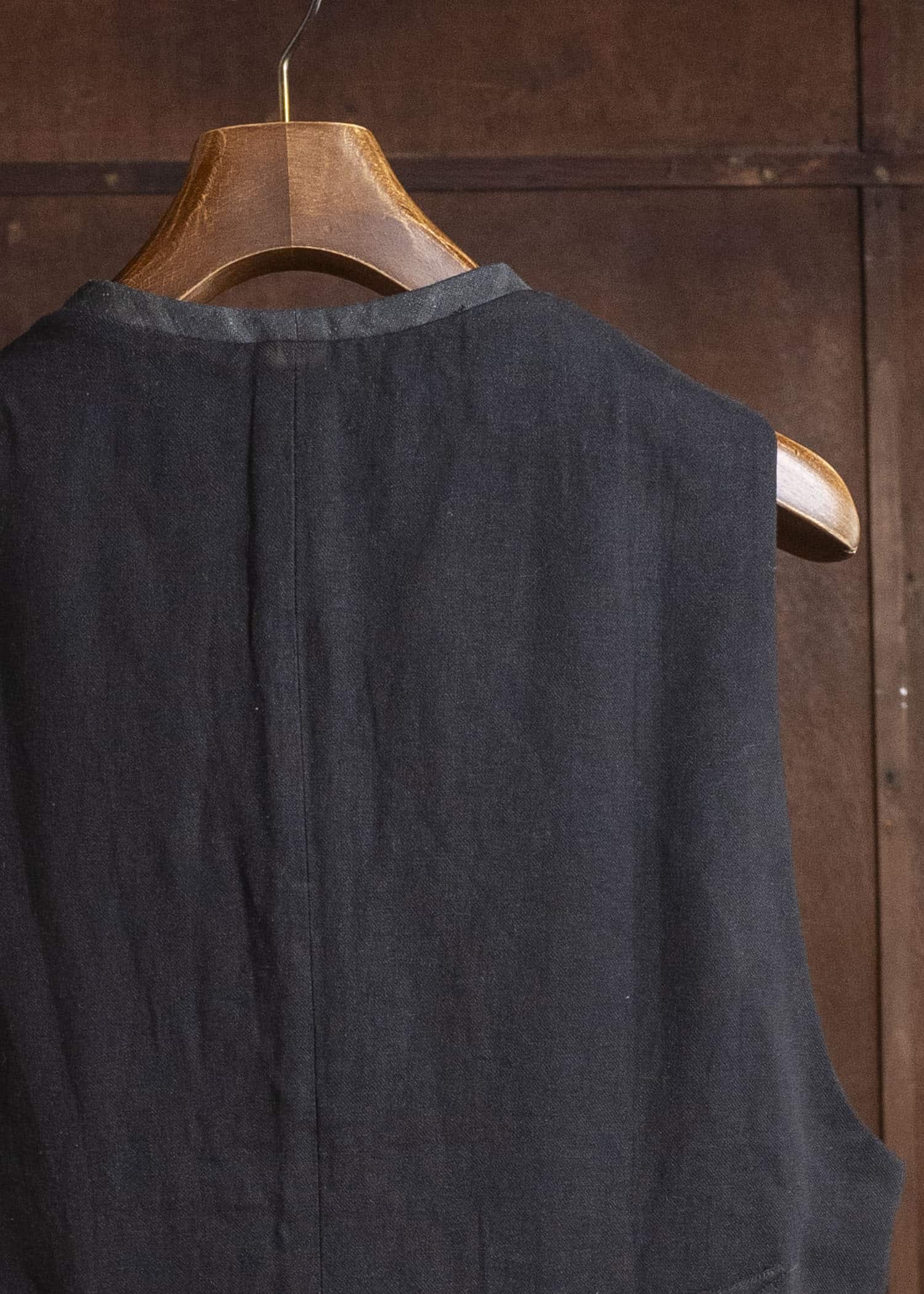 Professor.E DOUBLE BREASTED WAISTCOAT BLACK 26SS-FM-VST-01