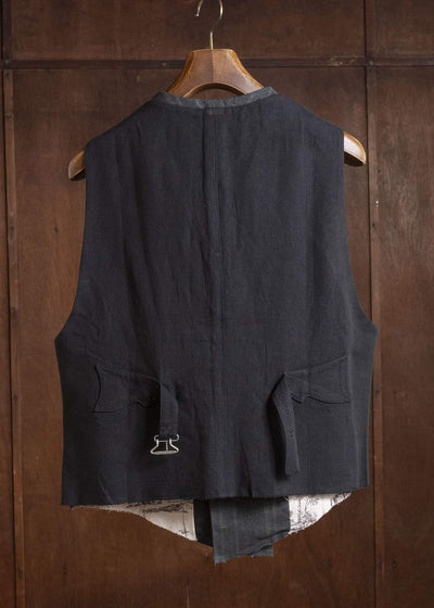 Professor.E DOUBLE BREASTED WAISTCOAT BLACK 26SS-FM-VST-01