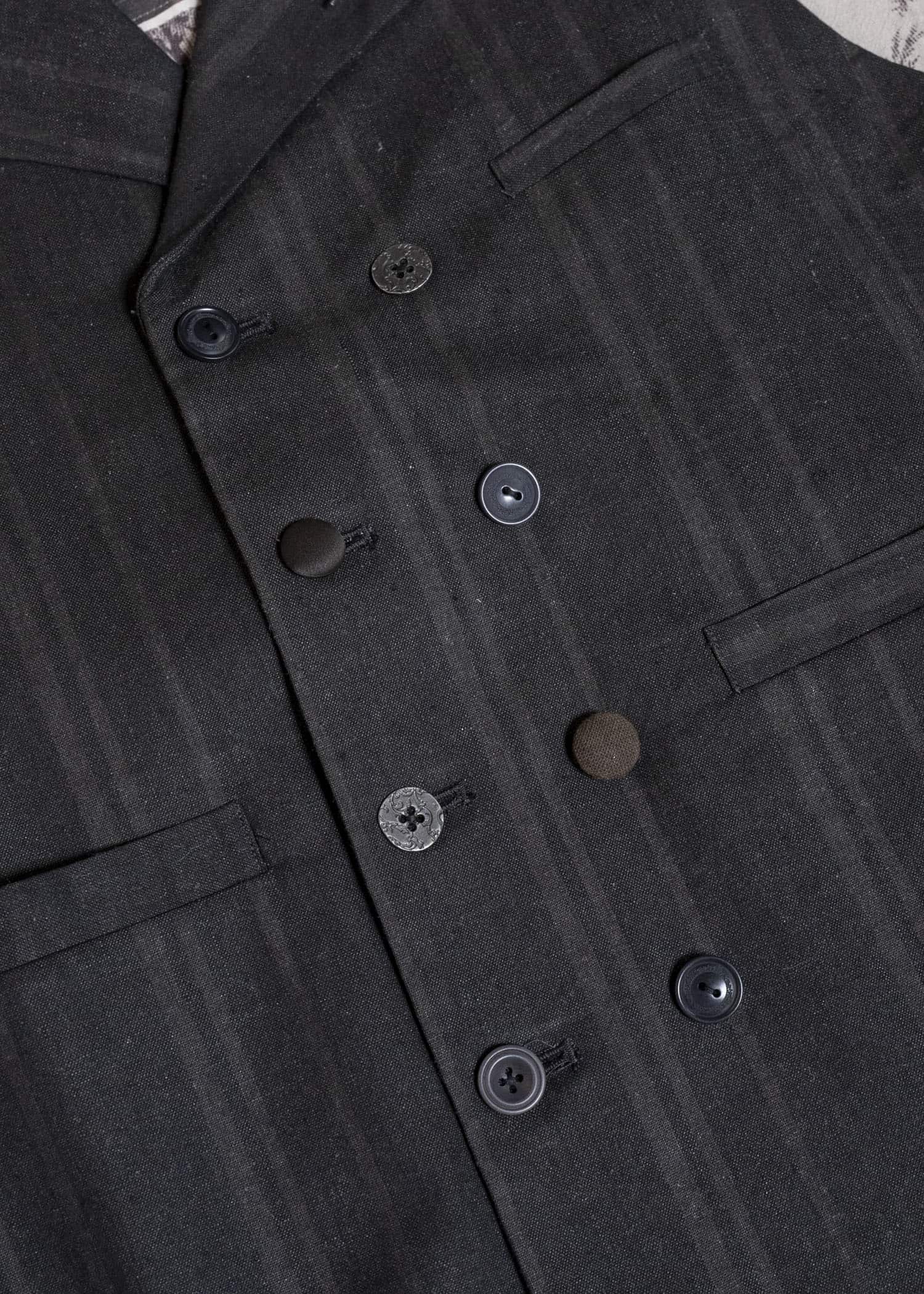 Professor.E DOUBLE BREASTED WAISTCOAT BLACK 26SS-FM-VST-01