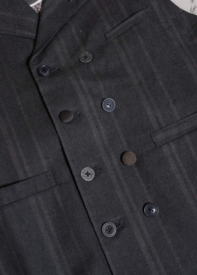 Professor.E DOUBLE BREASTED WAISTCOAT BLACK 26SS-FM-VST-01