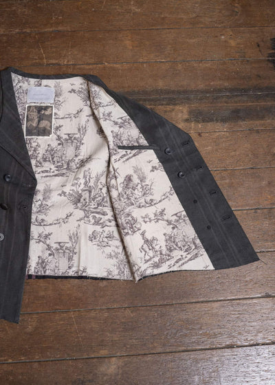 Professor.E DOUBLE BREASTED WAISTCOAT BLACK 26SS-FM-VST-01
