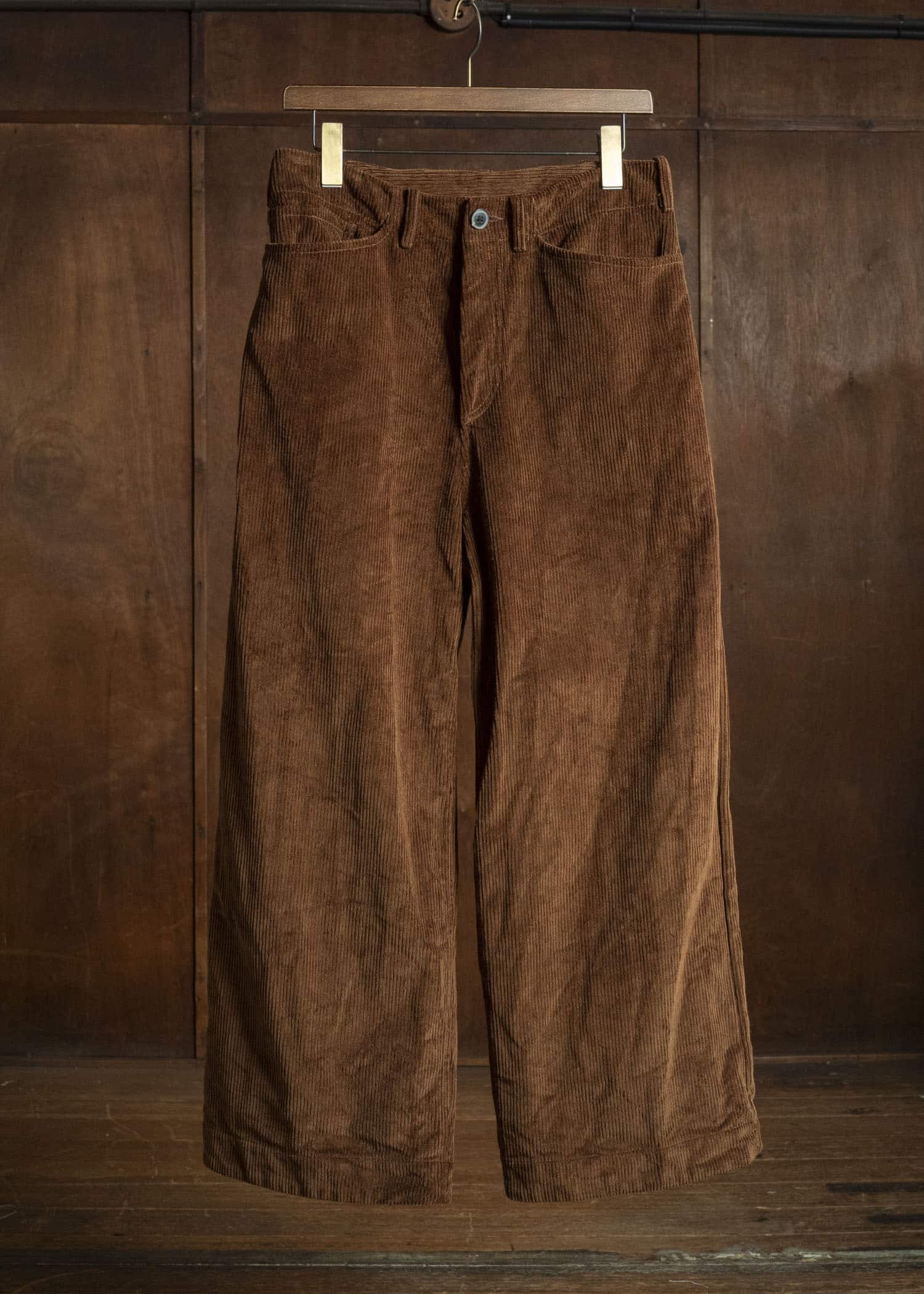 unkruid five pockets brown heavy corduroy