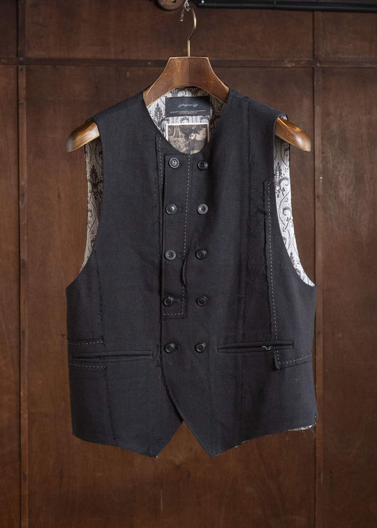 Professor.E PATCHWORK WAISTCOAT BLACK 26SS-PE-VST-01