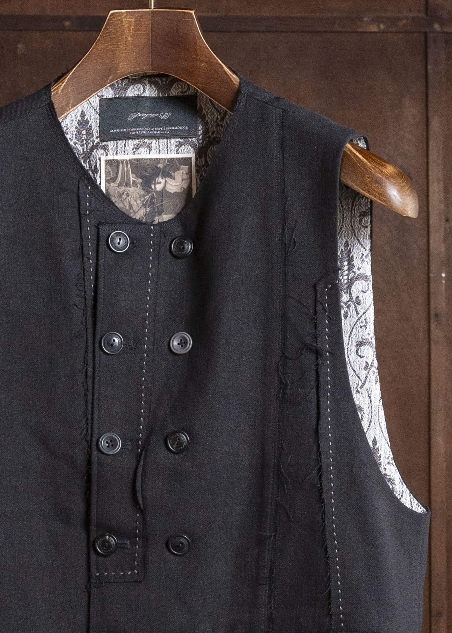 Professor.E PATCHWORK WAISTCOAT BLACK 26SS-PE-VST-01