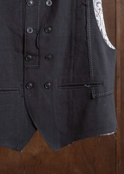Professor.E PATCHWORK WAISTCOAT BLACK 26SS-PE-VST-01