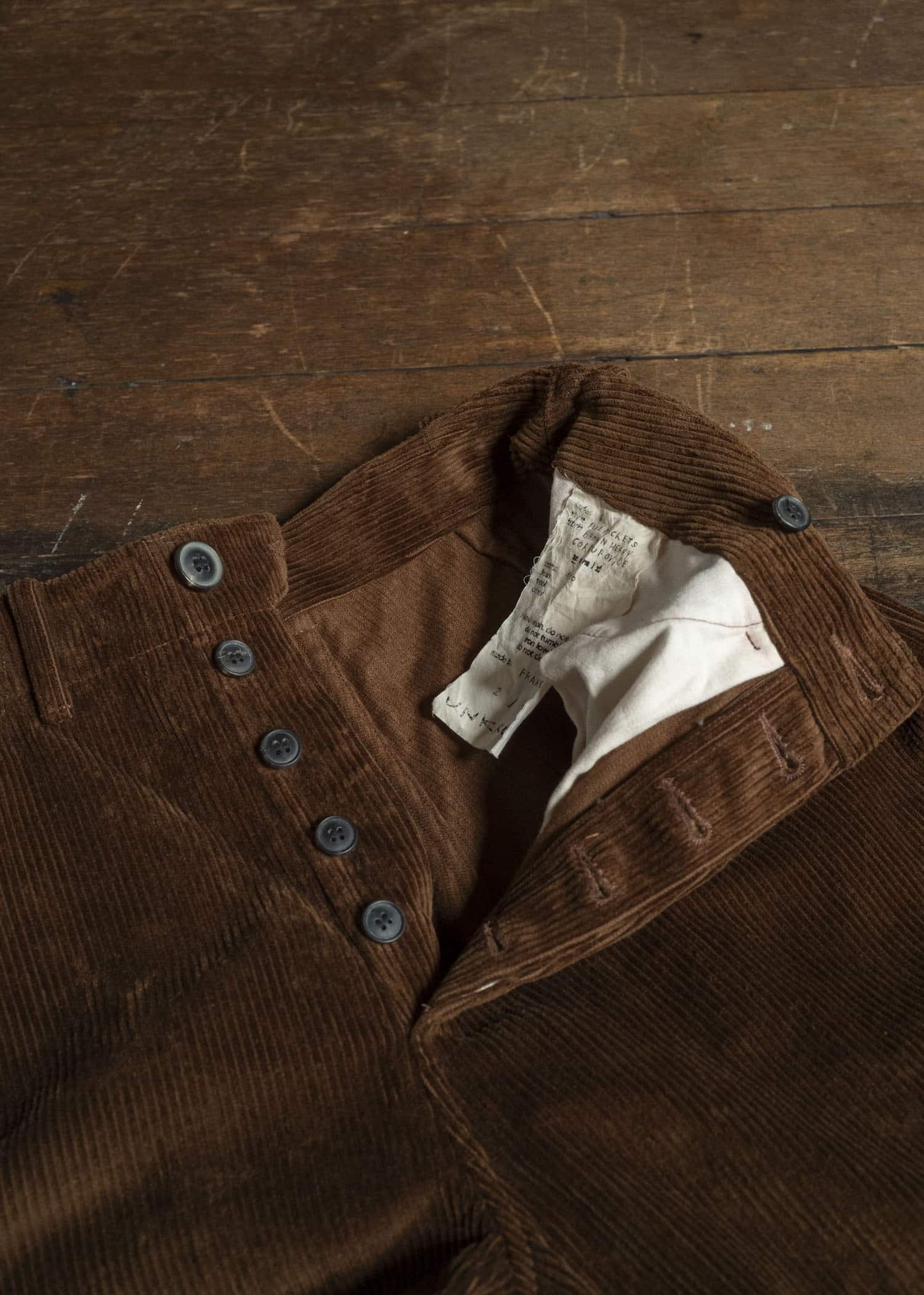 unkruid five pockets brown heavy corduroy