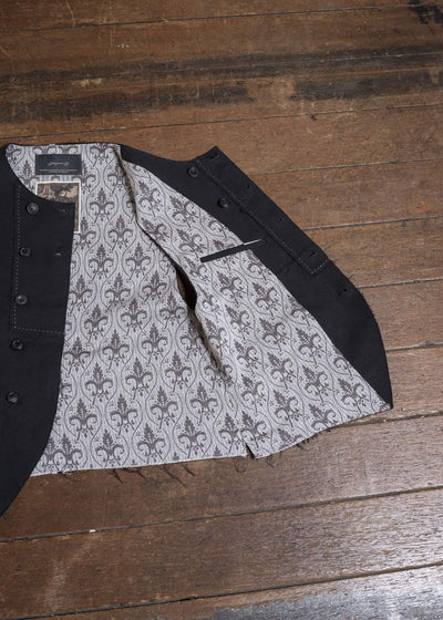Professor.E PATCHWORK WAISTCOAT BLACK 26SS-PE-VST-01