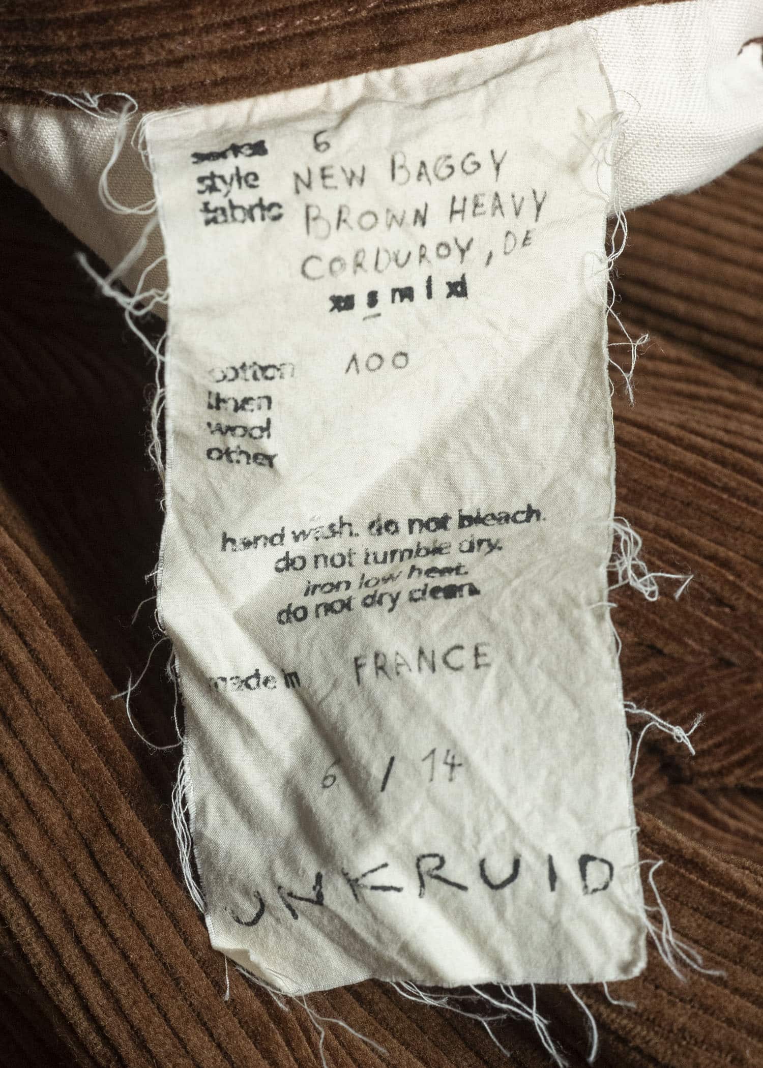 unkruid new baggy brown heavy corduroy