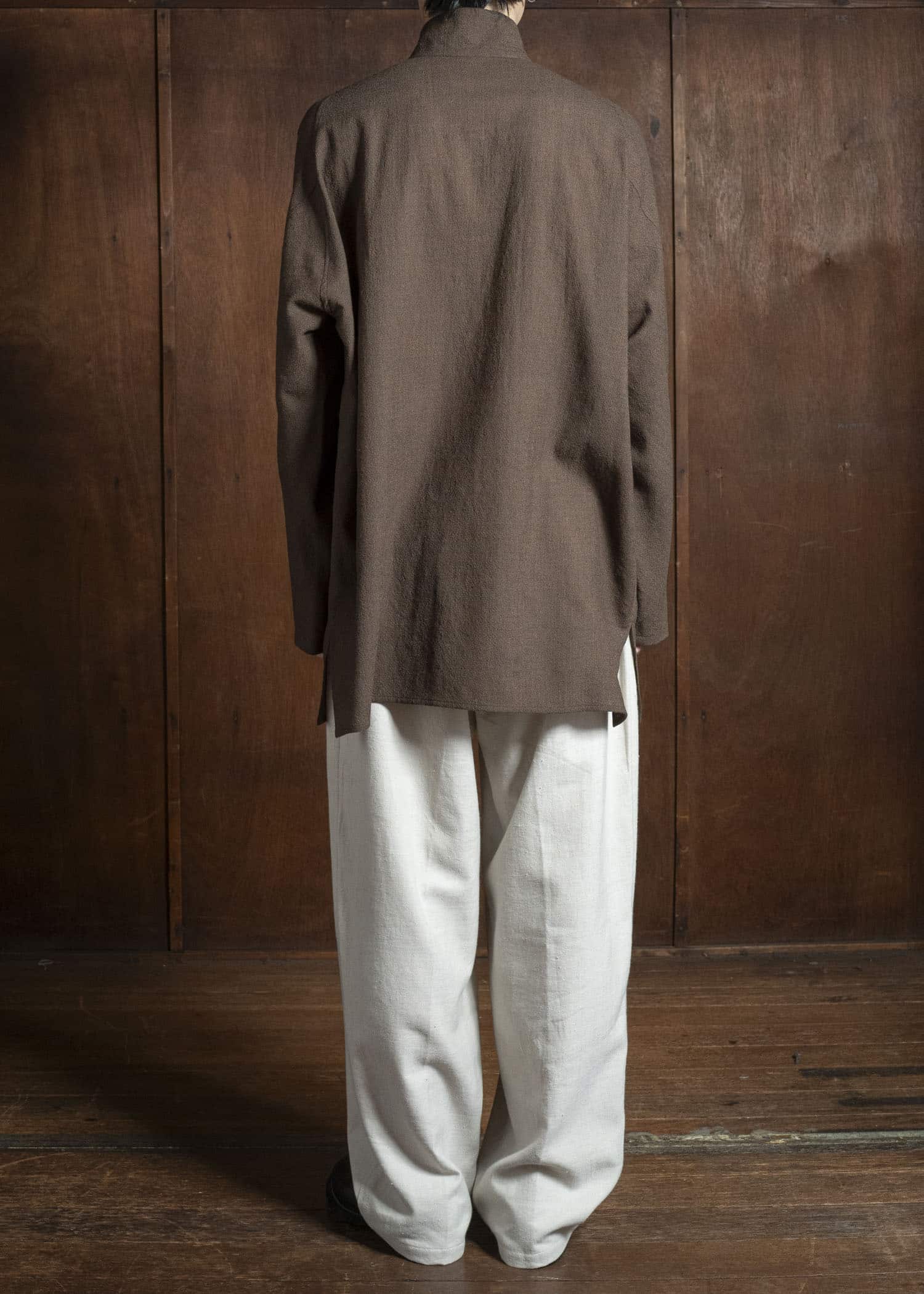 Jurgen Lehl ウール平薄手布帛シャツ JO554FBM653 #95:焦茶