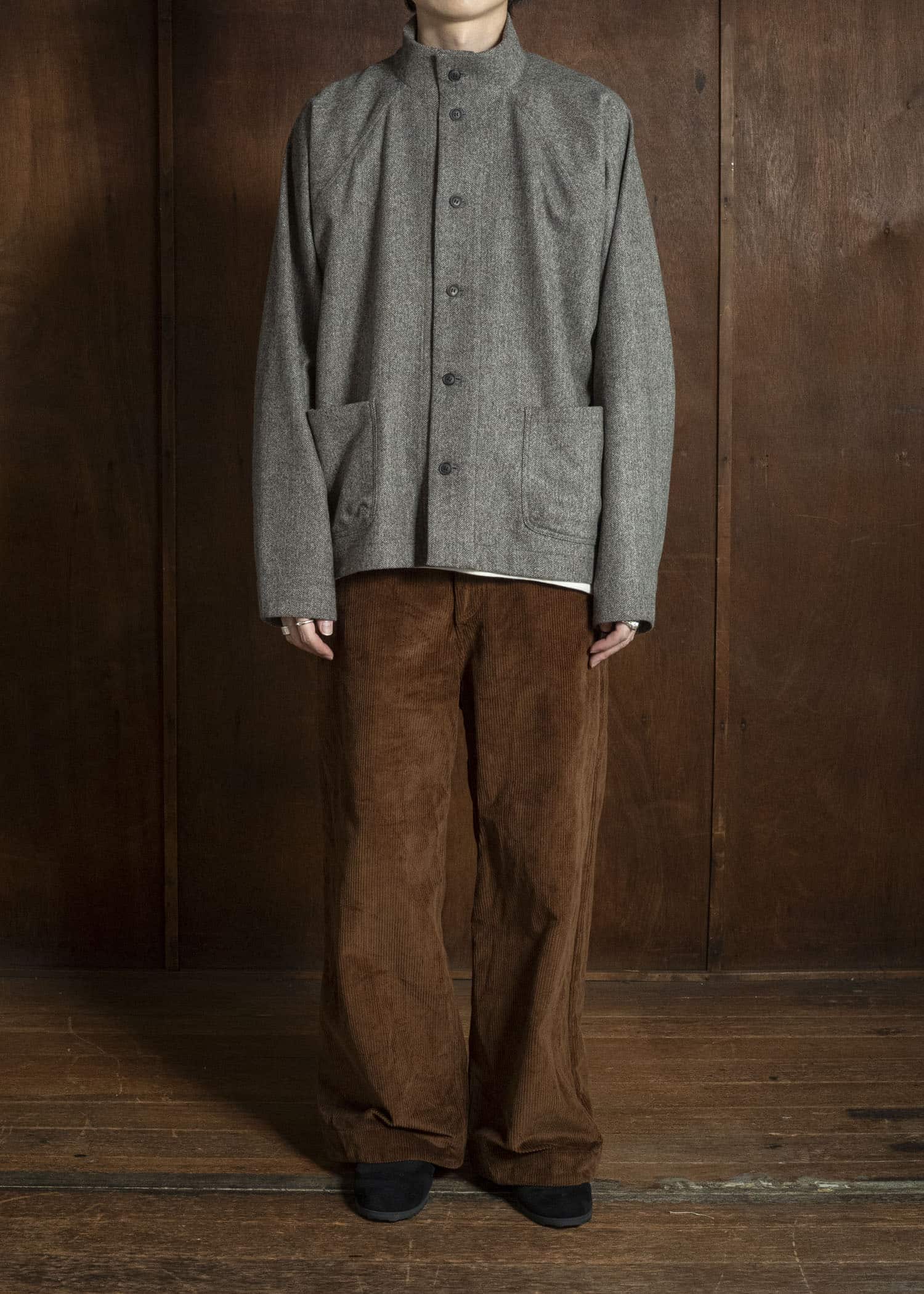 unkruid pickers shirt grey herringbone fine loden