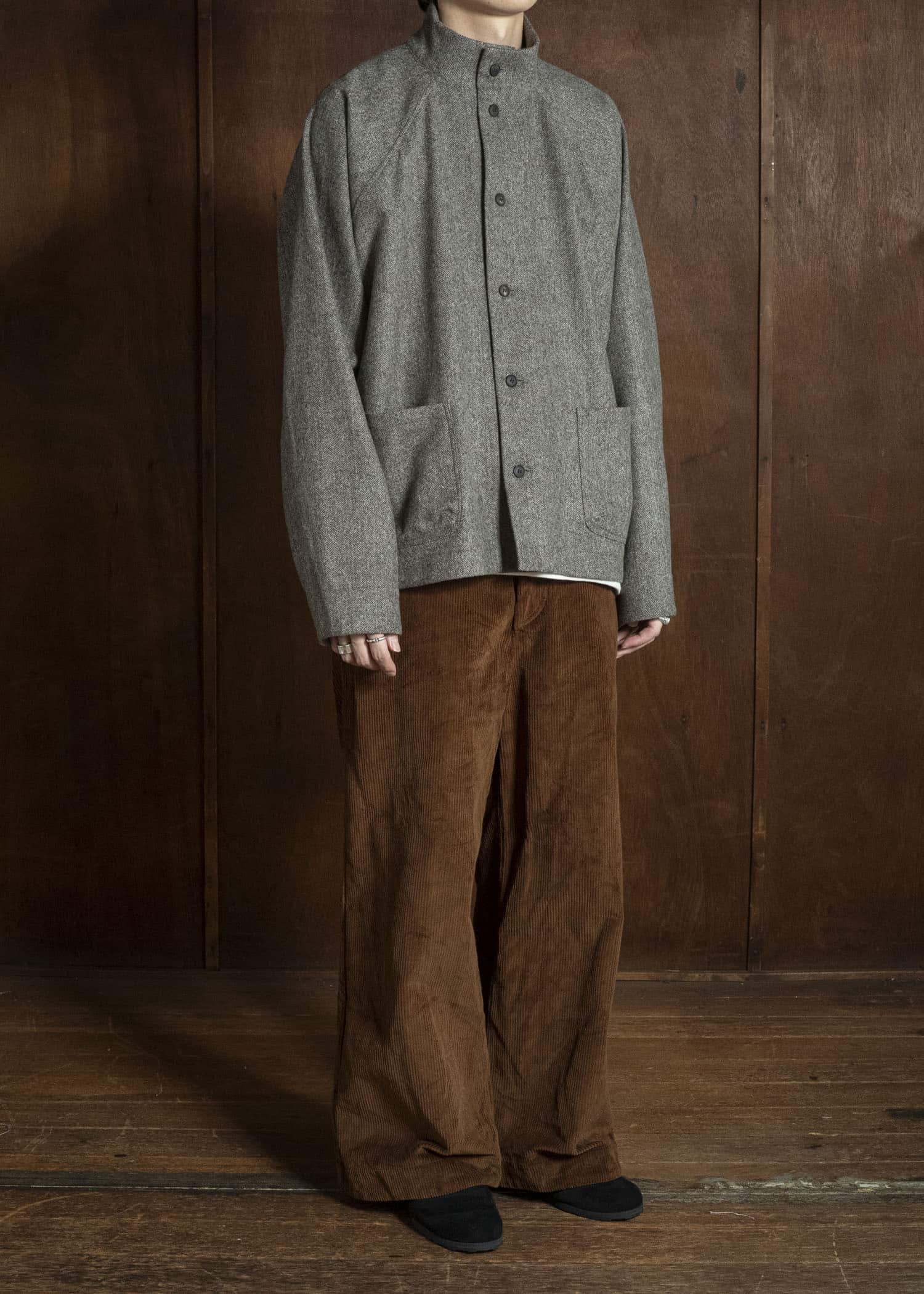 unkruid pickers shirt grey herringbone fine loden