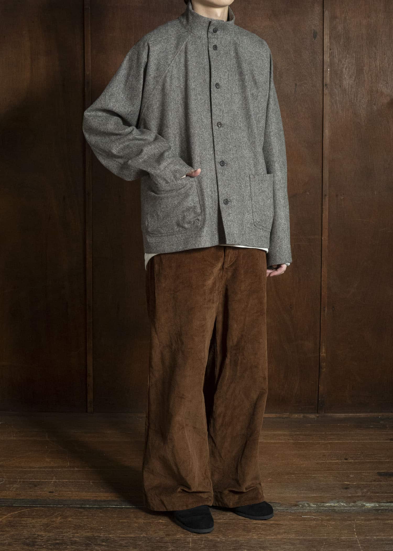 unkruid pickers shirt grey herringbone fine loden