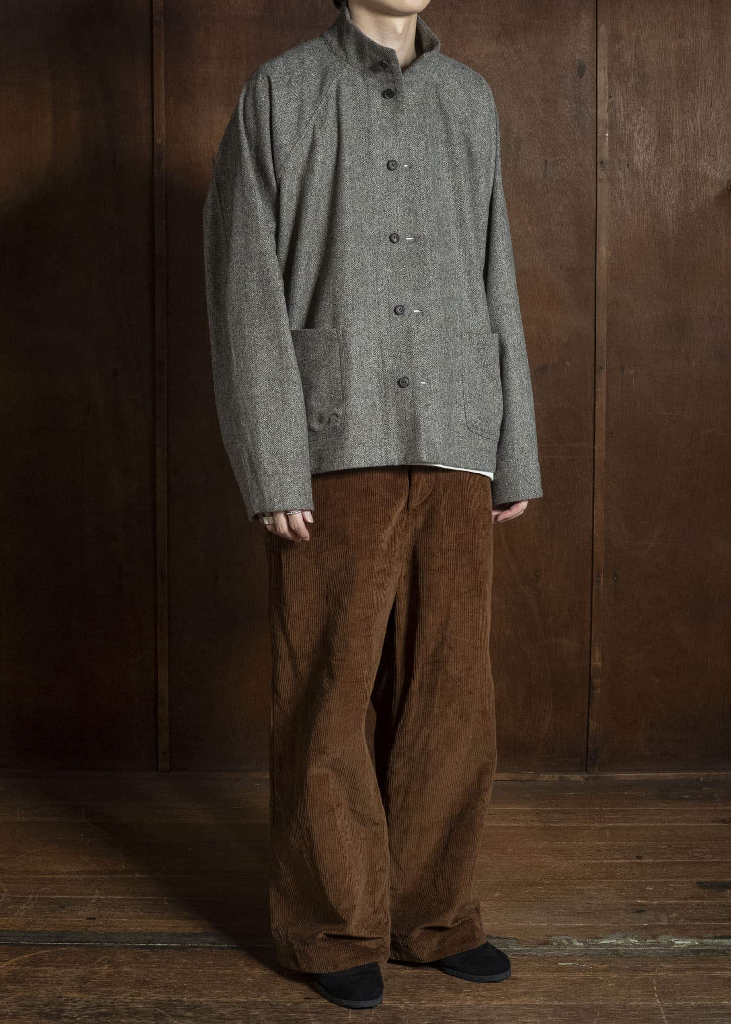 unkruid pickers shirt grey herringbone fine loden