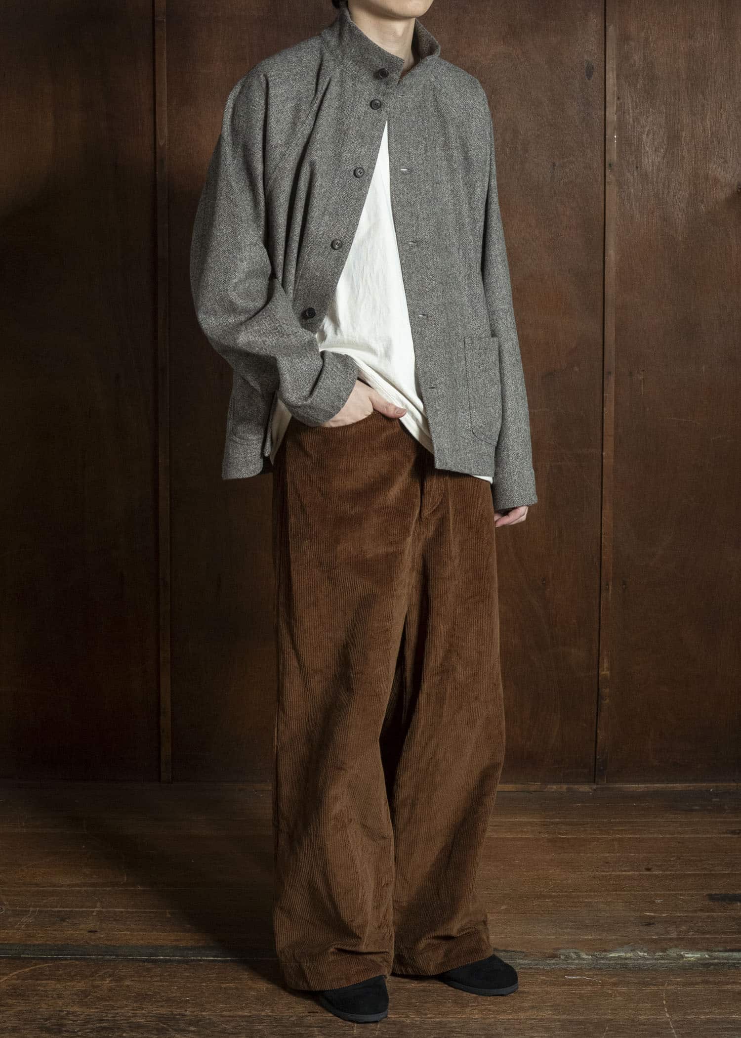 unkruid pickers shirt grey herringbone fine loden
